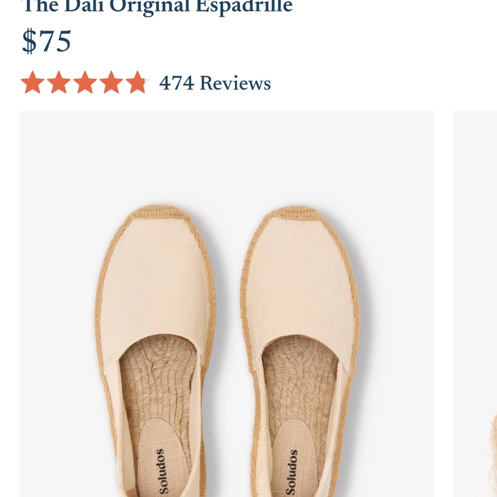 Soludos Cream Espadrille Flats